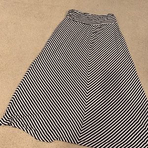 Black and white striped skirt